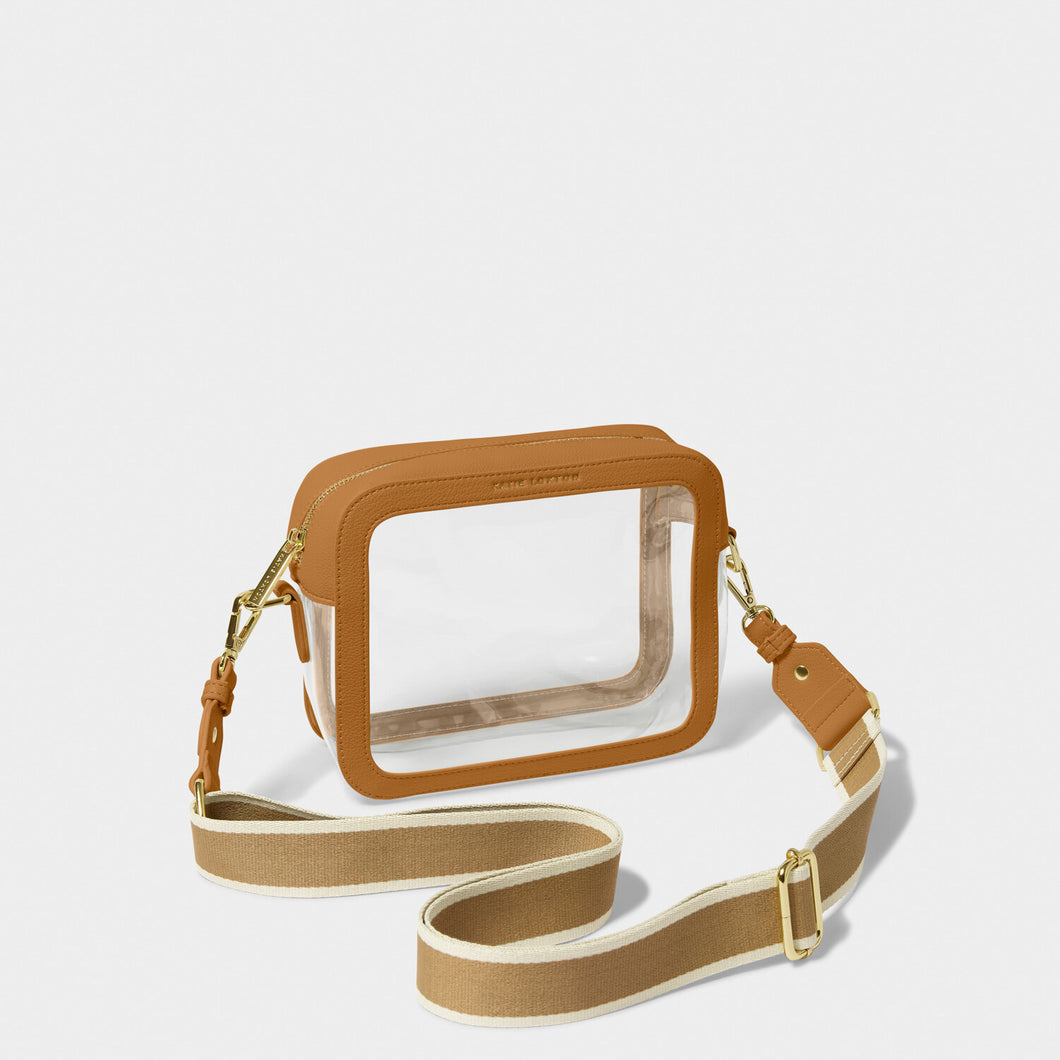 Clear Stadium Bag, Tan