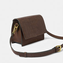 Load image into Gallery viewer, Orla Mini Faux Croc Crossbody, Chocolate
