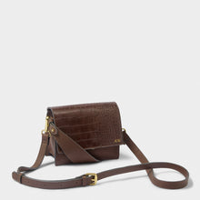 Load image into Gallery viewer, Orla Mini Faux Croc Crossbody, Chocolate
