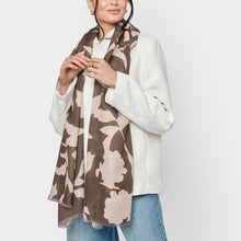 Load image into Gallery viewer, Abstract Floral Printed Scarf, Chocolate
