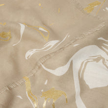 Load image into Gallery viewer, Marble Printed Foil Scarf, Light Taupe
