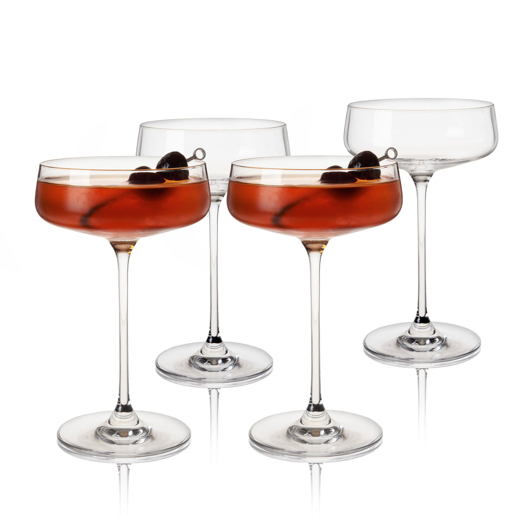 Viski  Reserve Julien Crystal Coupe Glasses, Set of 4