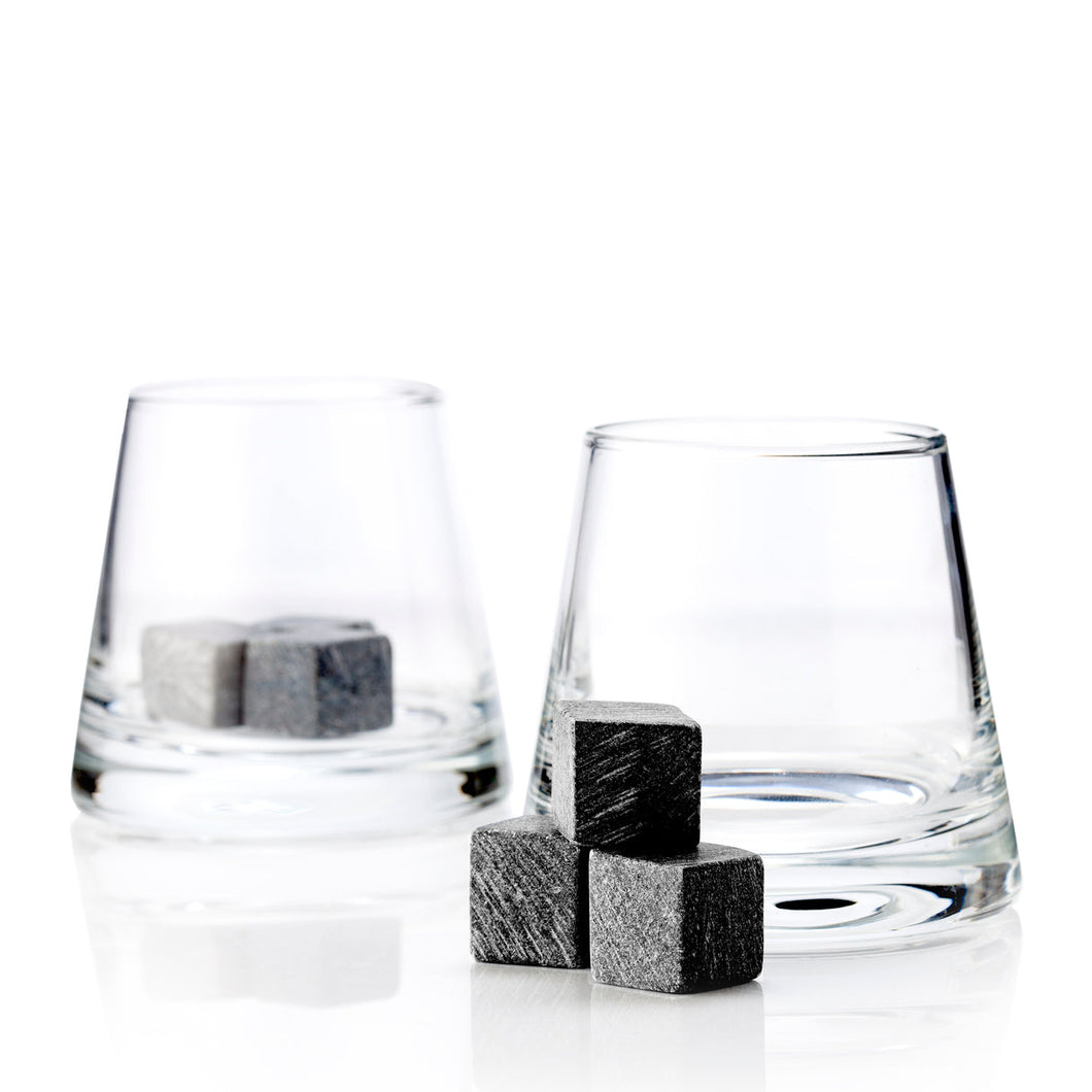 Viski Soapstone Cube and Tumbler Set