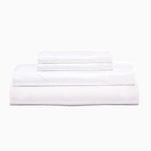 Load image into Gallery viewer, Stitched White Organic Sheet Set, Full/Queen
