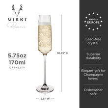 Load image into Gallery viewer, Viski Reserve Julian Crystal Champagne Flutes, Set of 4
