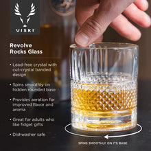 Load image into Gallery viewer, Viski Revolve Crystal Rocks Glass
