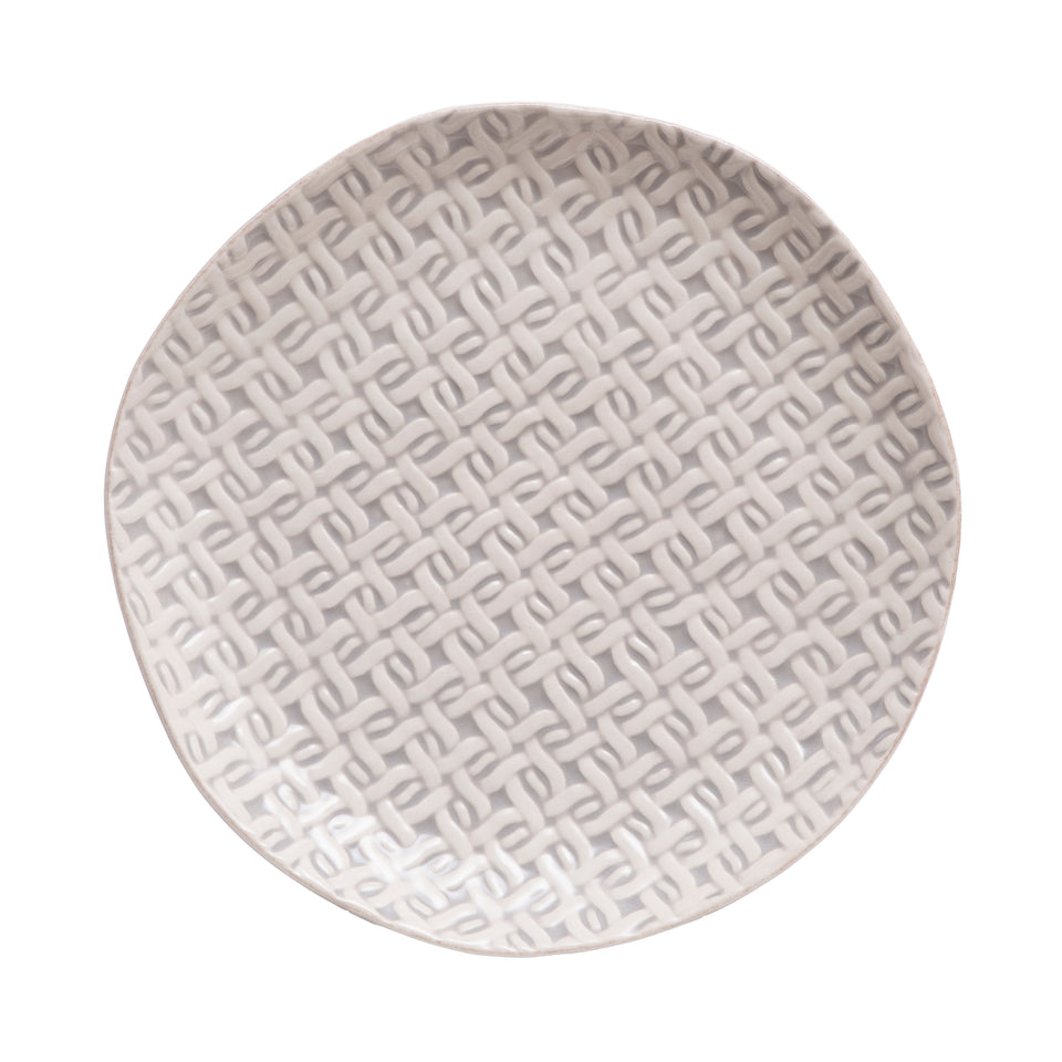 Cantaria Cable Weave Salad Plate, Greige