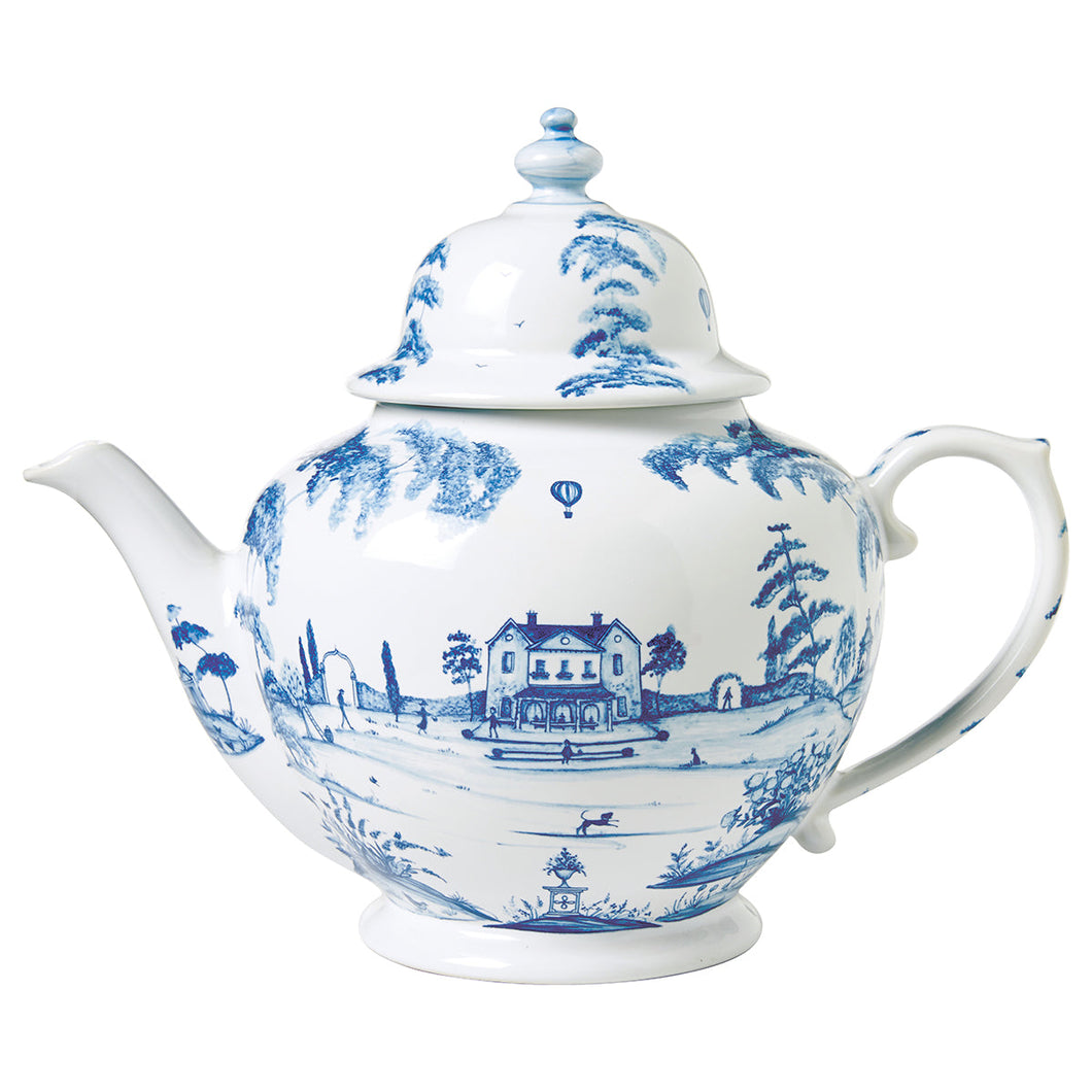 Country Estate Teapot, Delft Blue