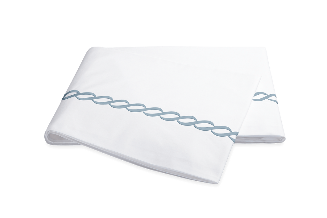 Classic Chain Full/Queen Flat Sheet, Hazy Blue