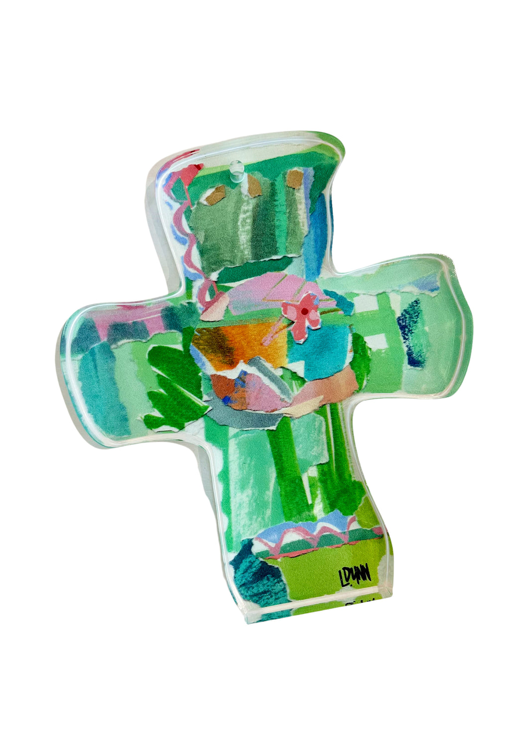 Green Everlasting Love Acrylic Cross