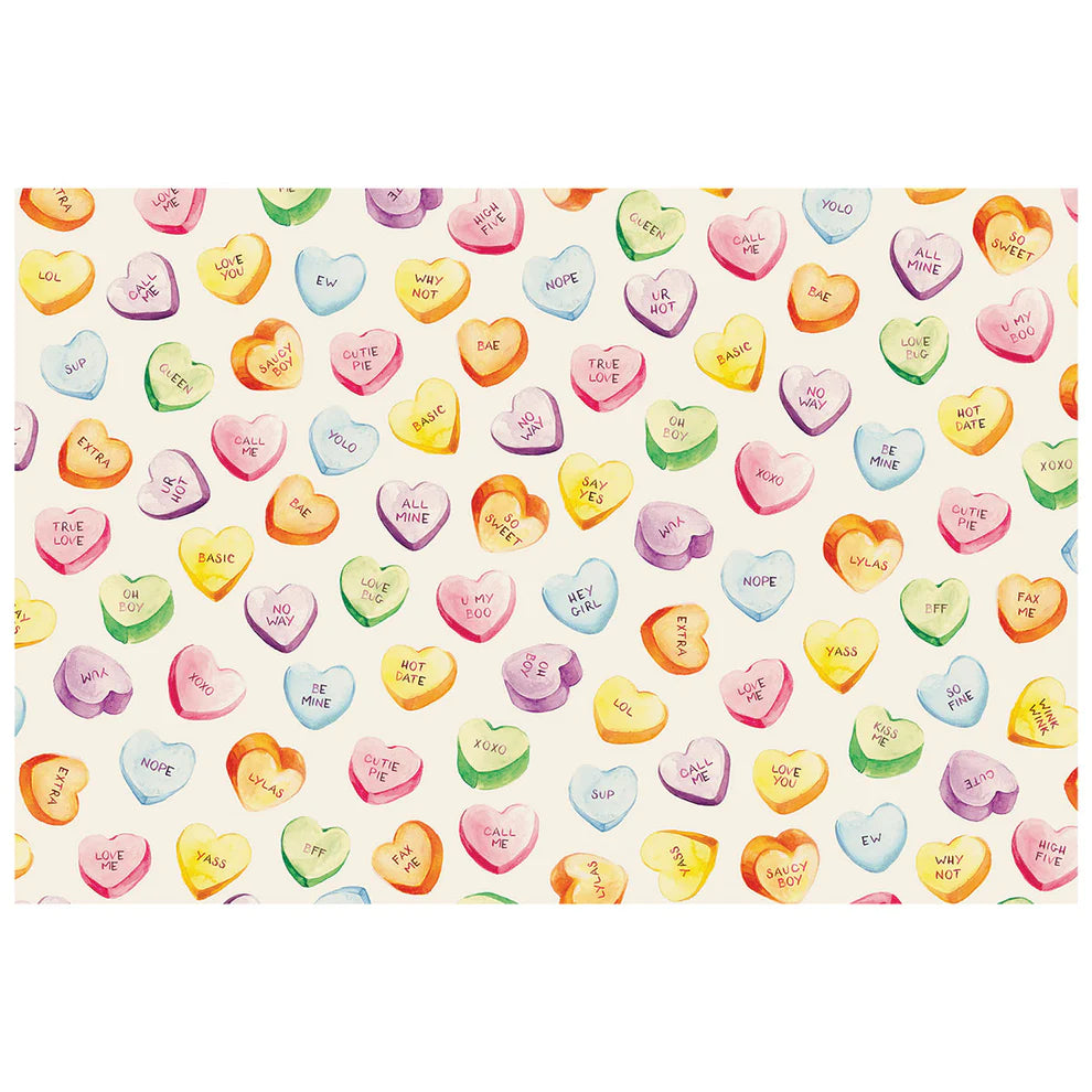 Conversation Hearts Placemat, 24 Sheets