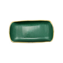 Load image into Gallery viewer, Metallic Glass Emerald Rectangular Tray
