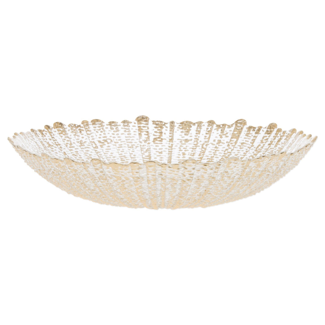 Rufolo Glass Gold Large Serving Bowl