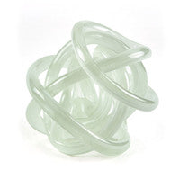 Hand Blown Glass Knot, White