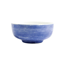 Load image into Gallery viewer, Santorini Stripe Medium Footed Serving Bowl
