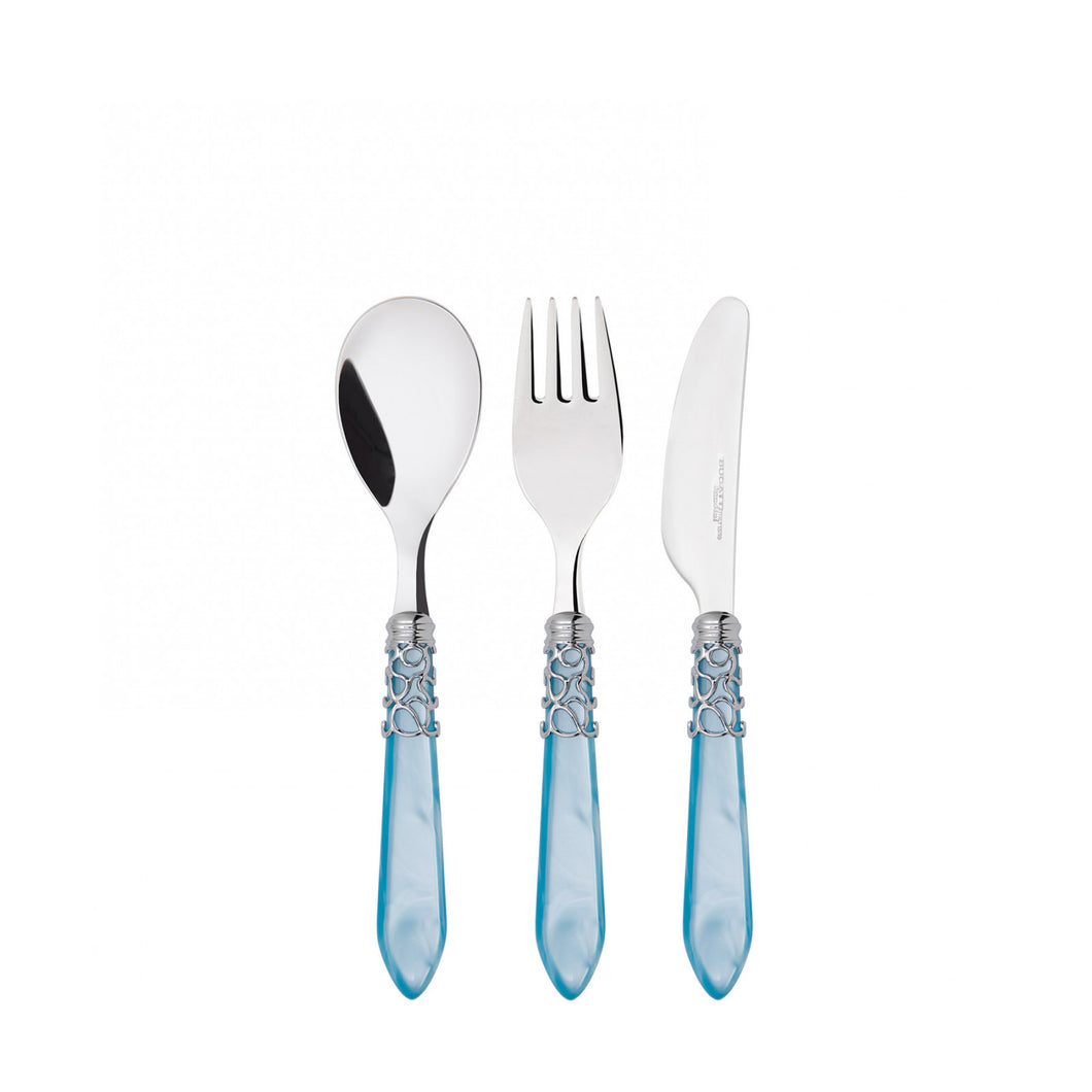 Baby Melodia 3 piece Flatware Set, Blue