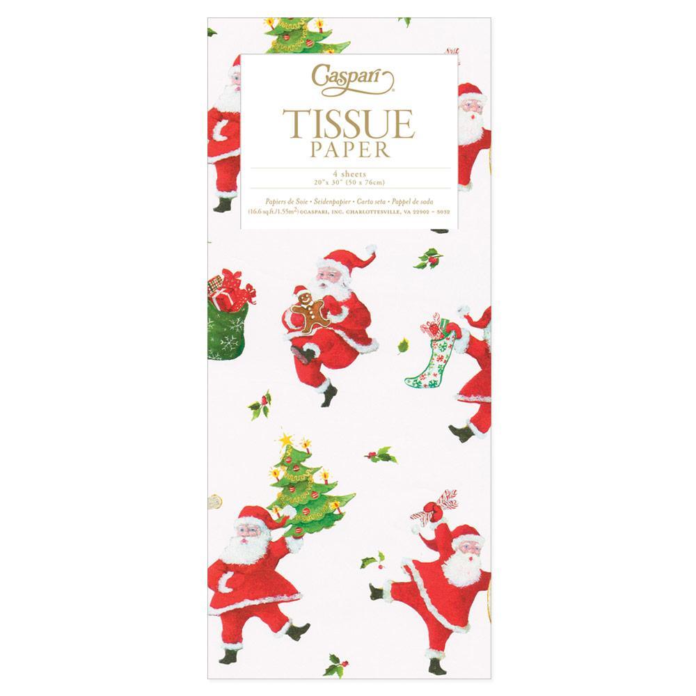 Dancing Santas Tissue Paper - 4 Sheets Included